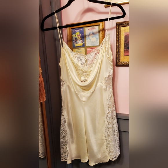 For Love And Lemons silky slip dress in cream white New with tags size large - Picture 4 of 12